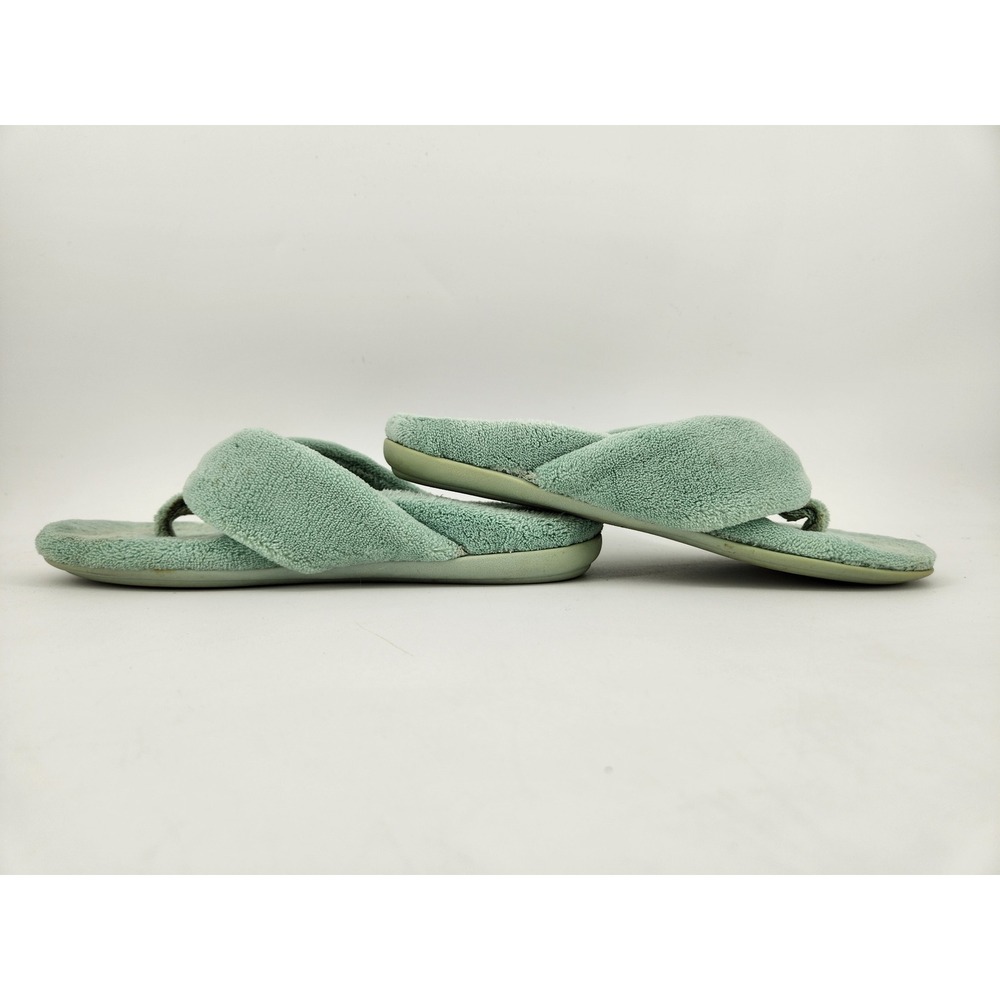 Vionic Lydia Slippers Womens 8 Sage Green Plush Thong Flip Flop Orthopedic - Picture 11 of 12